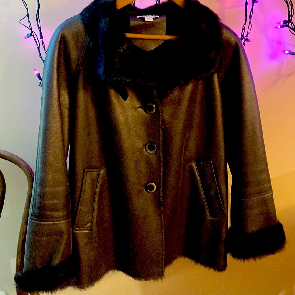 Coldwater Creek leather coat